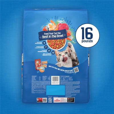 Show full view: Friskies Seafood Sensations Salmon Tuna & Shrimp Dry Cat Food, 16-lb bag slide 3 of 12
