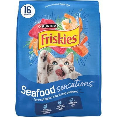 Friskies Friskies Cat Food, Seafood Sensations - 16 lb bag