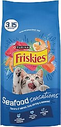 Friskies Seafood Sensations Salmon Tuna & Shrimp Dry Cat Food, 3.15-lb bag