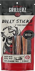 Grillerz Thick Bully Sticks 6 Inch Dog Treats, 3 count