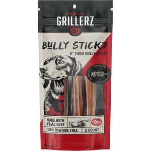 Grillerz Thick Bully Sticks 6 Inch Dog Treats, 3 count