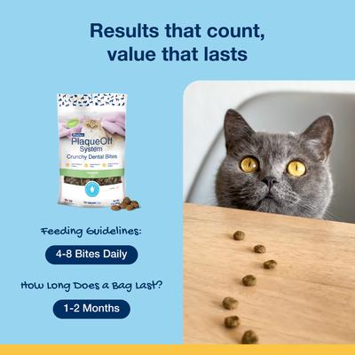 Show full view: ProDen PlaqueOff System Crunchy Dental Bites for Cats, 3-oz slide 9 of 10