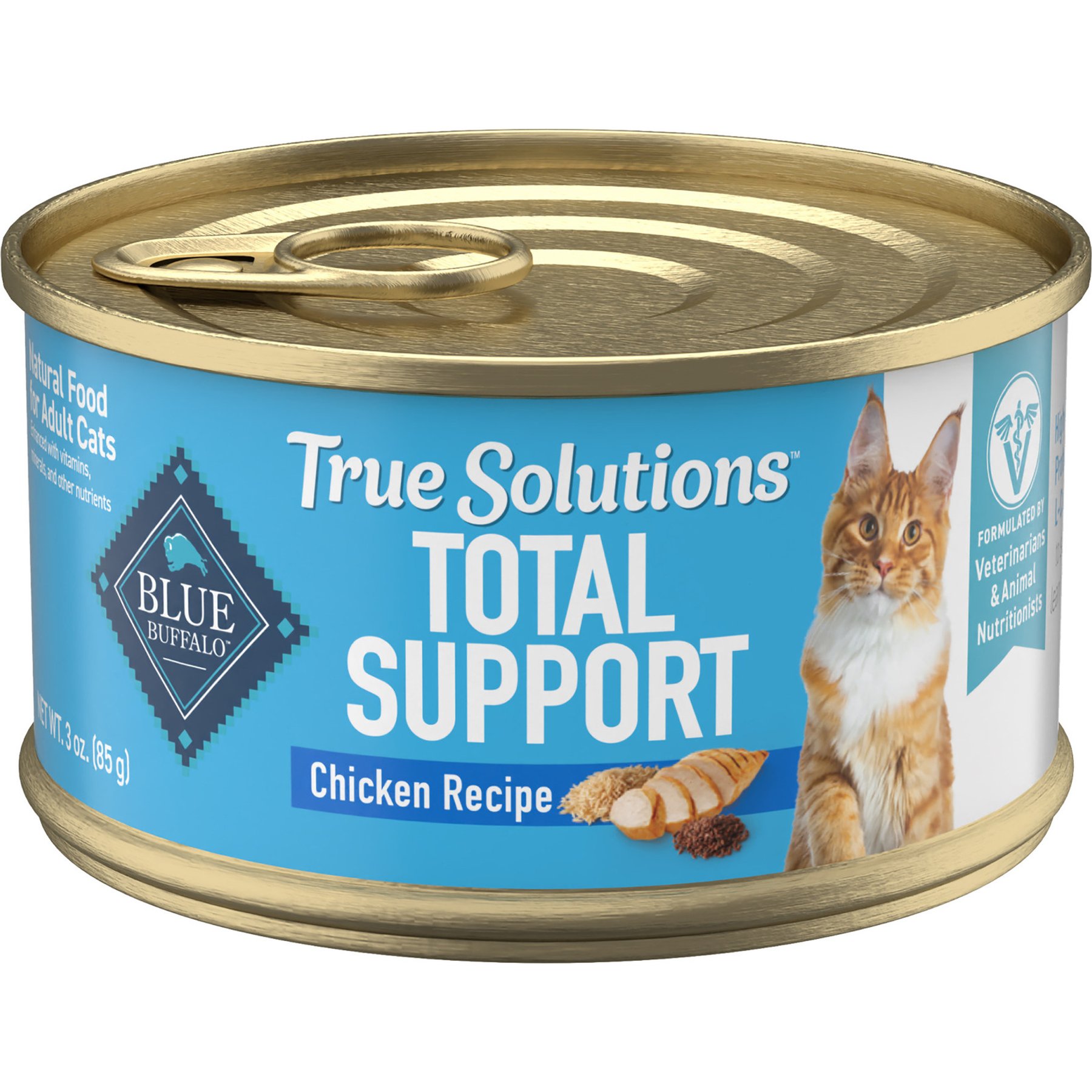 Blue Buffalo True Solutions Fab Feline Indoor Formula Chicken Wet Cat Food, 3-oz can, case of 24