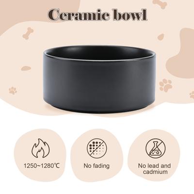 Show full view: SpunkyJunky Ceramic & Acacia Wood Raised Dog Bowls, 2 count, Black, 3.6 cup slide 5 of 7