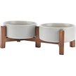 Show in main carousel: SpunkyJunky Ceramic & Acacia Wood Raised Dog Bowls, 2 count, Gray, 1.7 cup slide 1 of 7