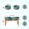 Show in main carousel: SpunkyJunky Ceramic & Wood Raised Dog Bowls, 2 count, Dark Green, 7.6 cup slide 2 of 7