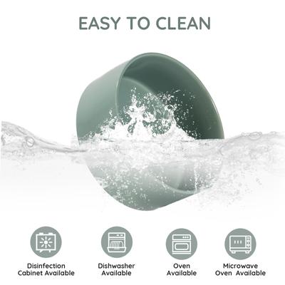 Show full view: SpunkyJunky Modern Cute Ceramic Weighted Dog Bowl, 1 count, Morandi Green, 7.6 cup slide 6 of 7