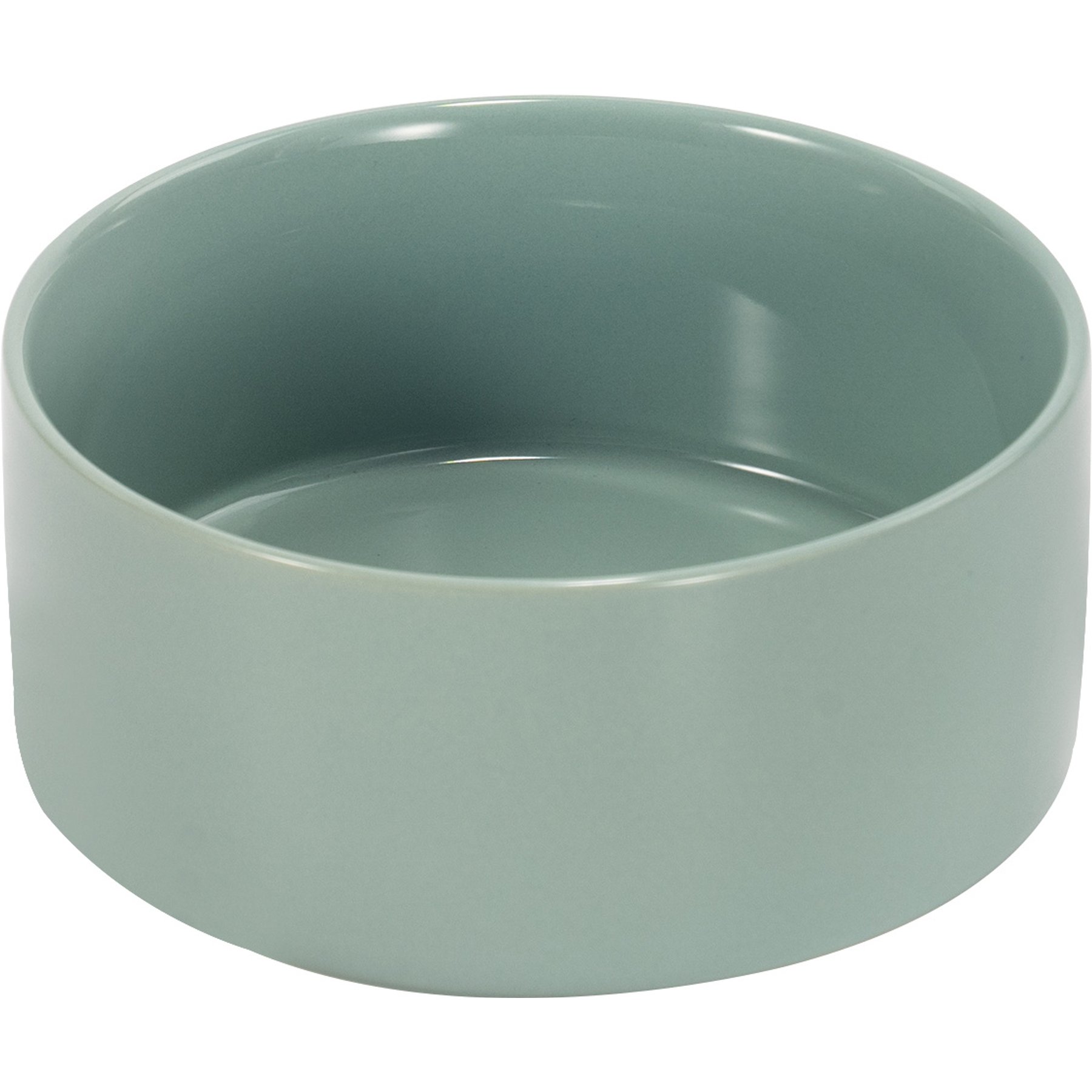 SpunkyJunky Modern Cute Ceramic Weighted Dog Bowl, 1 count, Morandi Green, 5.2 cup