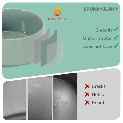 Show full view: SpunkyJunky Modern Cute Ceramic Weighted Dog Bowl, 1 count, Morandi Green, 7.6 cup slide 4 of 7