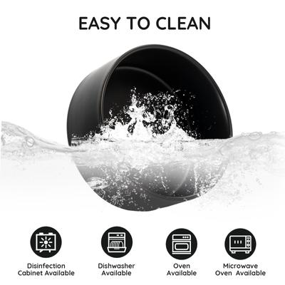 Show full view: SpunkyJunky Modern Cute Ceramic Weighted Dog Bowl, 1 count, Black, 1.7 cup slide 7 of 8