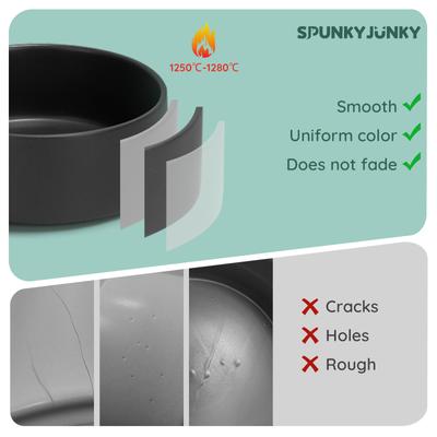 Show full view: SpunkyJunky Modern Cute Ceramic Weighted Dog Bowl, 1 count, Black, 1.7 cup slide 5 of 8