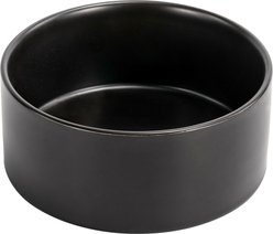 SpunkyJunky Modern Cute Ceramic Weighted Dog Bowl, 1 count, Black, 5.2 cup