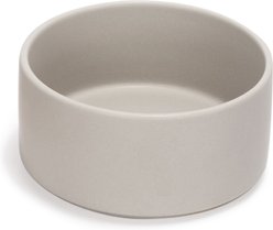 SpunkyJunky Modern Cute Ceramic Weighted Dog Bowl, 1 count, Grey, 5.2 cup