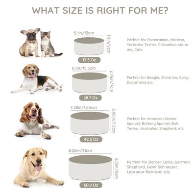 Show full view: SpunkyJunky Modern Cute Ceramic Weighted Dog Bowl, 1 count, Grey, 1.7 cup slide 3 of 7