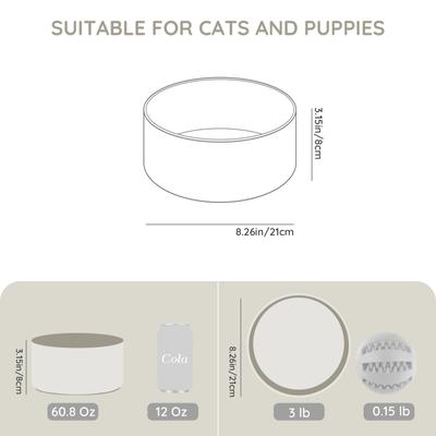 Show full view: SpunkyJunky Modern Cute Ceramic Weighted Dog Bowl, 1 count, Grey, 7.6 cup slide 2 of 7
