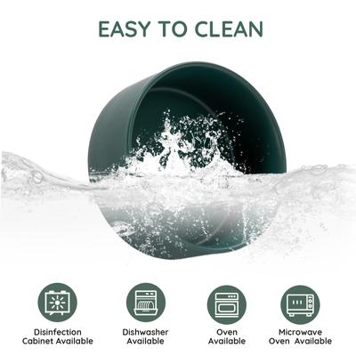 Show full view: SpunkyJunky Modern Cute Ceramic Weighted Dog Bowl, 1 count, Green, 3.6 cup slide 7 of 8