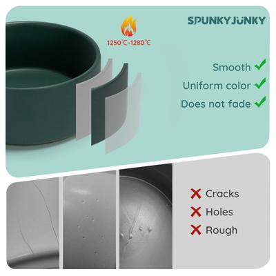 Show full view: SpunkyJunky Modern Cute Ceramic Weighted Dog Bowl, 1 count, Green, 3.6 cup slide 5 of 8