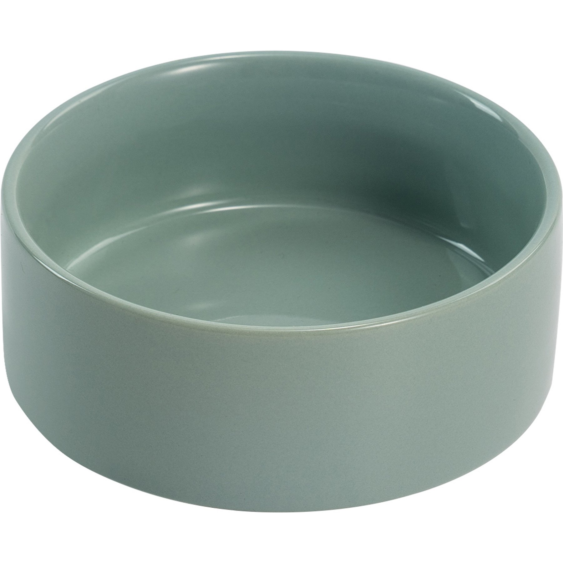 SpunkyJunky Modern Cute Ceramic Weighted Dog Bowl, 1 count, Morandi Green, 3.6 cup