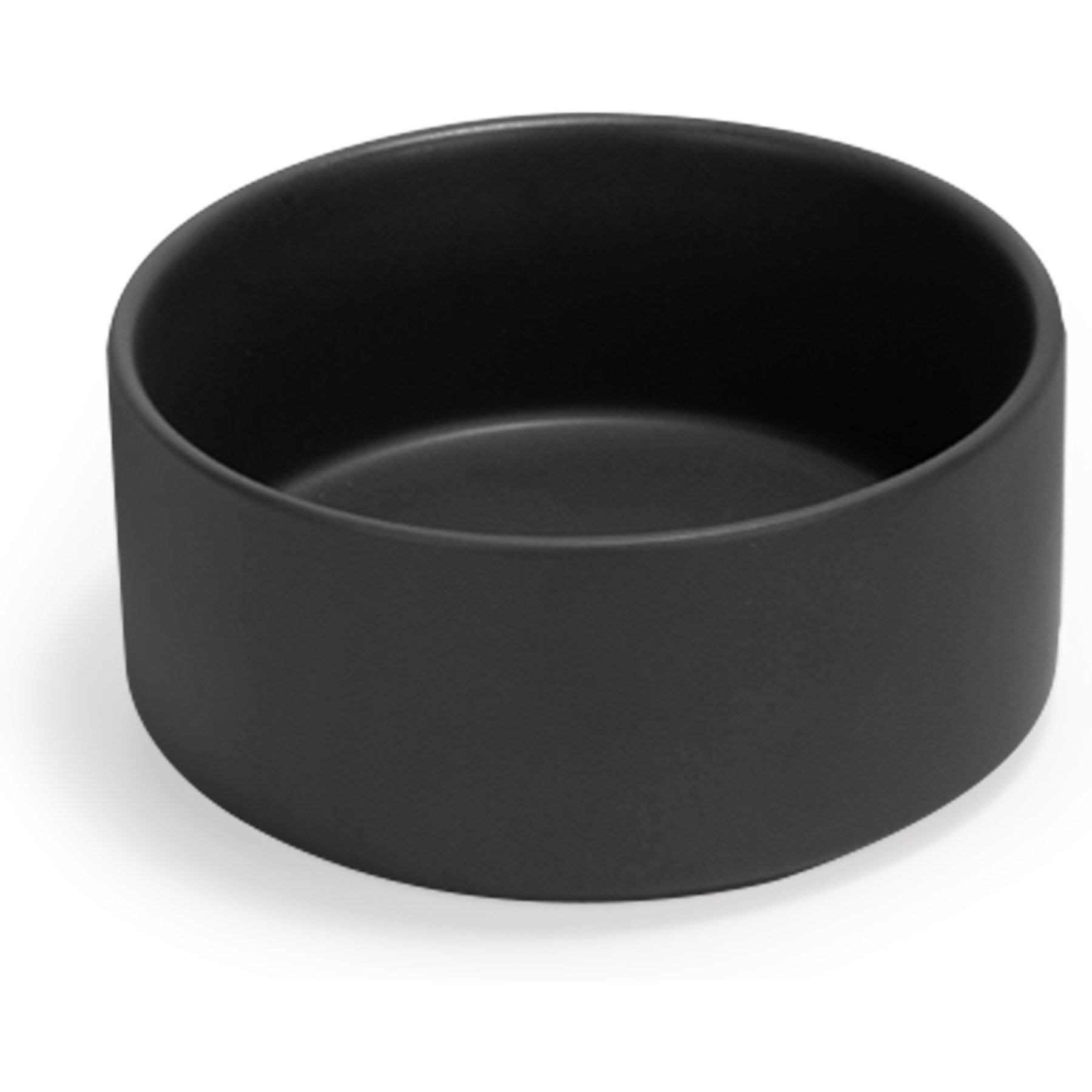 SpunkyJunky Modern Cute Ceramic Weighted Dog Bowl, 1 count, Black, 3.6 cup