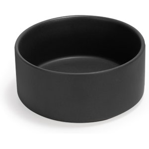 SpunkyJunky Modern Cute Ceramic Weighted Dog Bowl, 1 count, Black, 3.6 cup