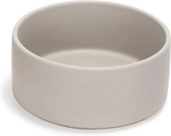 SpunkyJunky Modern Cute Ceramic Weighted Dog Bowl, 1 count, Grey, 3.6 cup