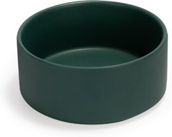 SpunkyJunky Modern Cute Ceramic Weighted Dog Bowl, 1 count, Green, 3.6 cup