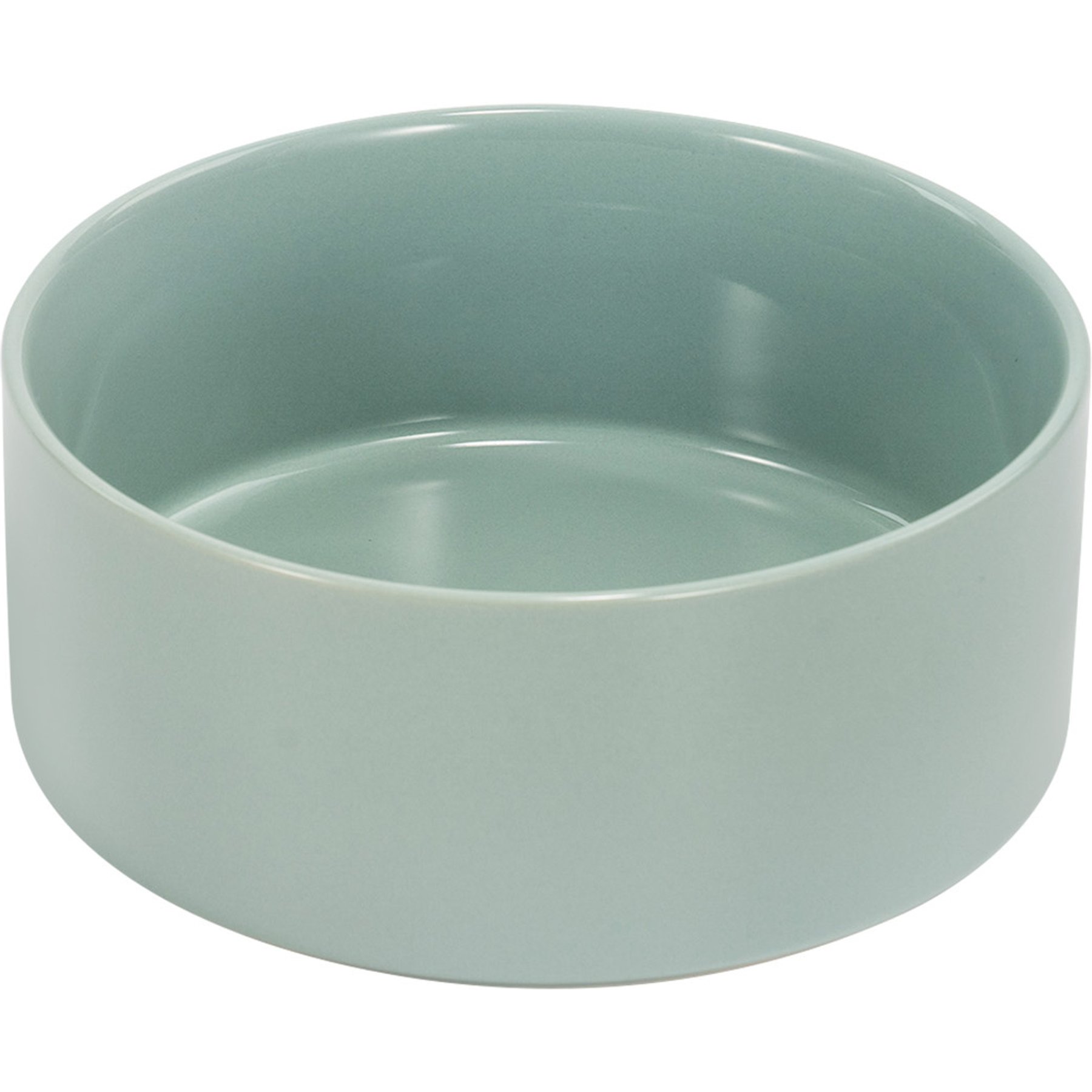 SpunkyJunky Modern Cute Ceramic Weighted Dog Bowl, 1 count, Morandi Green, 1.7 cup