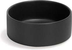 SpunkyJunky Modern Cute Ceramic Weighted Dog Bowl, 1 count, Black, 1.7 cup