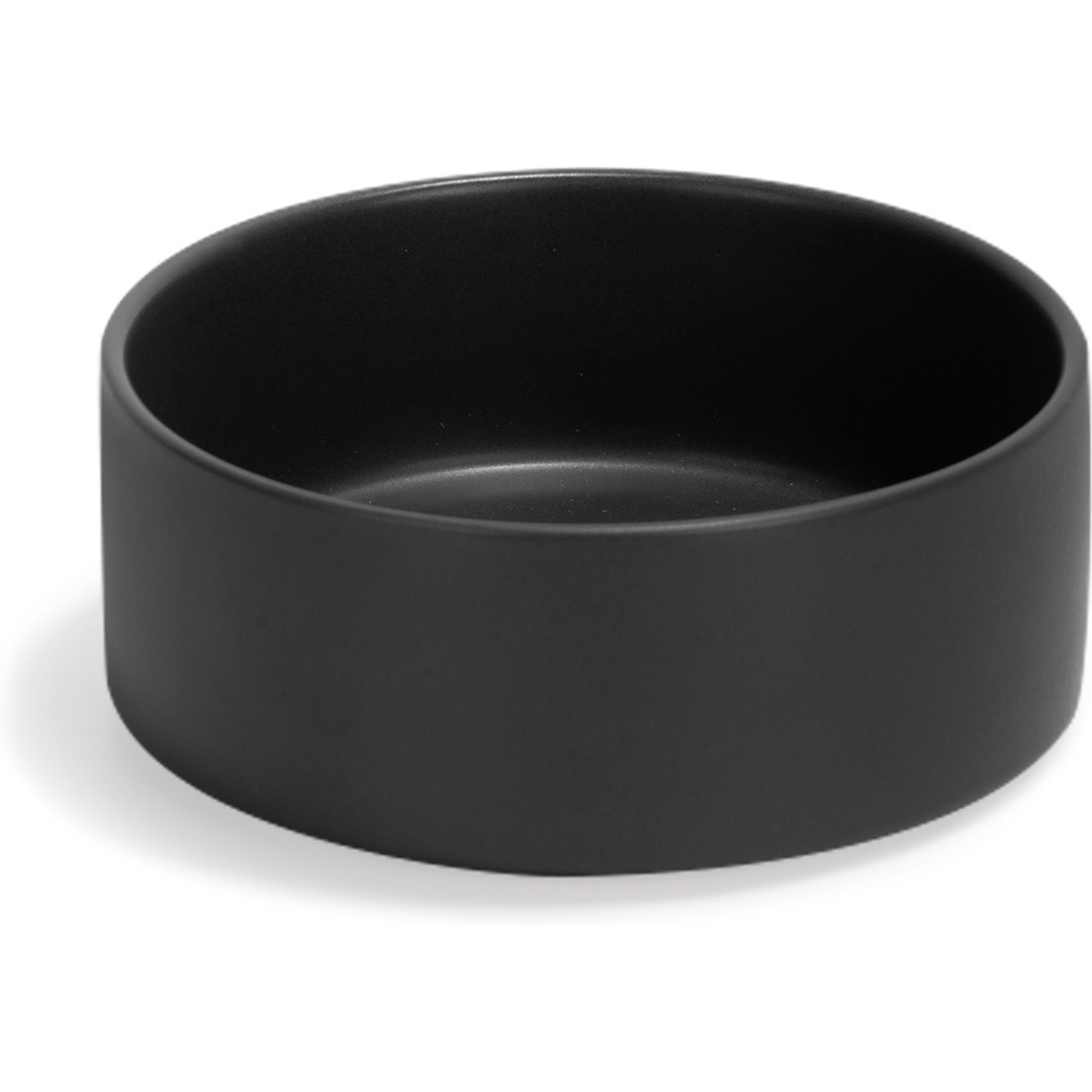 SpunkyJunky Modern Cute Ceramic Weighted Dog Bowl, 1 count, Black, 1.7 cup