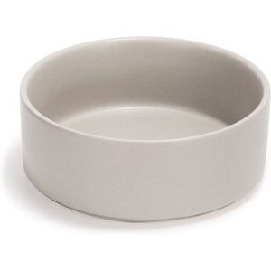 SpunkyJunky Modern Cute Ceramic Weighted Dog Bowl, 1 count, Grey, 1.7 cup