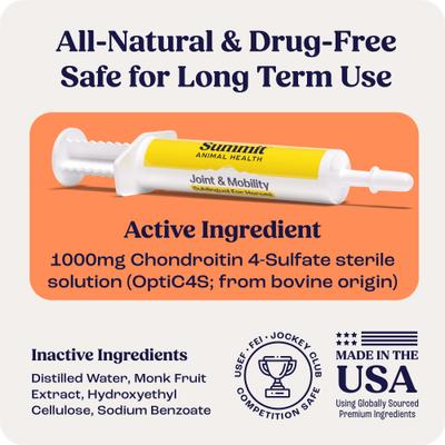 Show full view: Summit Animal Health Joint & Mobility Sublingual Horse Supplement, 4 count slide 2 of 7