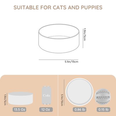 Show full view: SpunkyJunky Modern Cute Ceramic Weighted Dog Bowl, 1 count, White, 1.7 cup slide 2 of 7