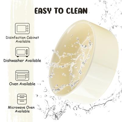 Show full view: SpunkyJunky Slanted Ceramic & Wood Non-Slip Dog Bowl, 2 count, Beige, 1.7 cup slide 7 of 10