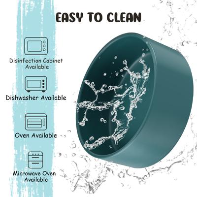 Show full view: SpunkyJunky Slanted Ceramic & Wood Non-Slip Dog Bowl, 2 count, Green, 3.6 cup slide 7 of 10