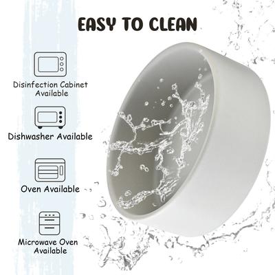 Show full view: SpunkyJunky Slanted Ceramic & Wood Non-Slip Dog Bowl, 2 count, Grey, 1.7 cup slide 7 of 10