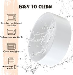 SpunkyJunky Slanted Ceramic & Wood Non-Slip Dog Bowl, 2 count, White, 3.6 cup slide 2 of 8