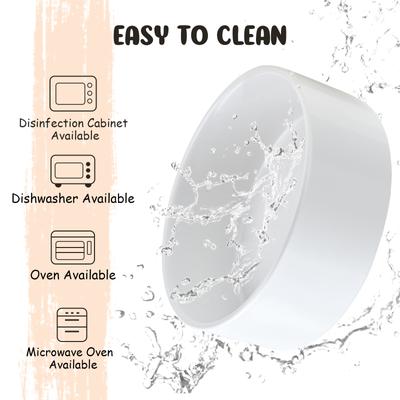 Show full view: SpunkyJunky Slanted Ceramic & Wood Non-Slip Dog Bowl, 2 count, White, 3.6 cup slide 5 of 9