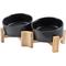 Show in main carousel: SpunkyJunky Slanted Ceramic & Wood Non-Slip Dog Bowl, 2 count, Black, 1.7 cup slide 1 of 10