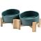 Show in main carousel: SpunkyJunky Slanted Ceramic & Wood Non-Slip Dog Bowl, 2 count, Green, 1.7 cup slide 1 of 10