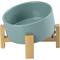 Show in main carousel: SpunkyJunky Slanted Ceramic & Wood Non-Slip Dog Bowl, 1 count, 3.6 cup, Light Green slide 1 of 8