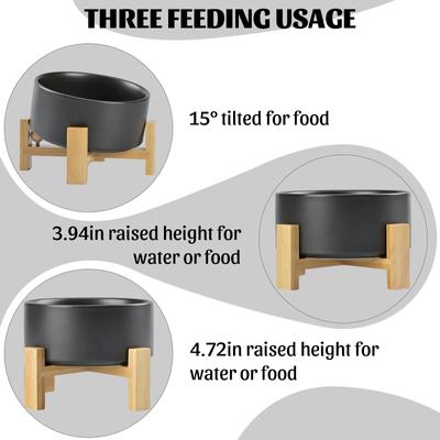 Show full view: SpunkyJunky Slanted Ceramic & Wood Non-Slip Dog Bowl, 1 count, 3.6 cup, Black slide 4 of 9