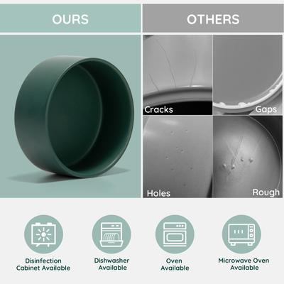 Show full view: SpunkyJunky Ceramic & Wood Non-Slip Weighted Dog & Cat Bowls, 2 count, Green, 1.7 cup slide 6 of 8