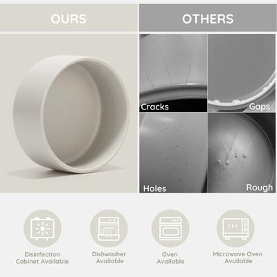 Show full view: SpunkyJunky Ceramic & Wood Non-Slip Weighted Dog & Cat Bowls, 2 count, Grey, 7.6 cup slide 4 of 6