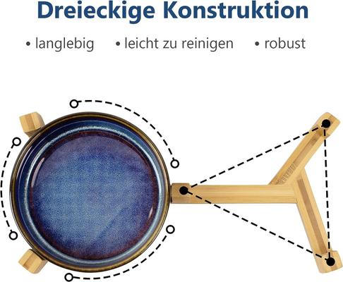 Show full view: SpunkyJunky Ceramic & Wood Non-Slip Weighted Dog & Cat Bowls, 2 count, Starry Blue, 1.7 cup slide 5 of 7