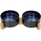 Show in main carousel: SpunkyJunky Ceramic & Wood Non-Slip Weighted Dog & Cat Bowls, 2 count, Starry Blue, 3.6 cup slide 1 of 6