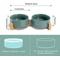 Show in main carousel: SpunkyJunky Ceramic & Wood Non-Slip Weighted Dog & Cat Bowls, 2 count, Dark Green, 1.7 cup slide 5 of 7