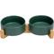 Show in main carousel: SpunkyJunky Ceramic & Wood Non-Slip Weighted Dog & Cat Bowls, 2 count, Green, 1.7 cup slide 1 of 8