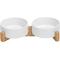 Show in main carousel: SpunkyJunky Ceramic & Wood Non-Slip Weighted Dog & Cat Bowls, 2 count, White, 1.7 cup slide 1 of 7