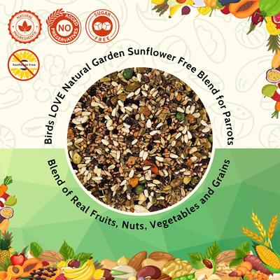 Show full view: Birds LOVE Natural Garden Blend Sunflower-Free Conure Bird Food, 4-lb bag slide 2 of 7