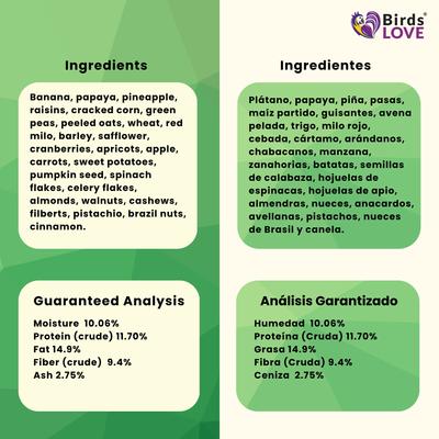 Show full view: Birds LOVE Natural Garden Blend Sunflower-Free Conure Bird Food, 4-lb bag slide 4 of 7